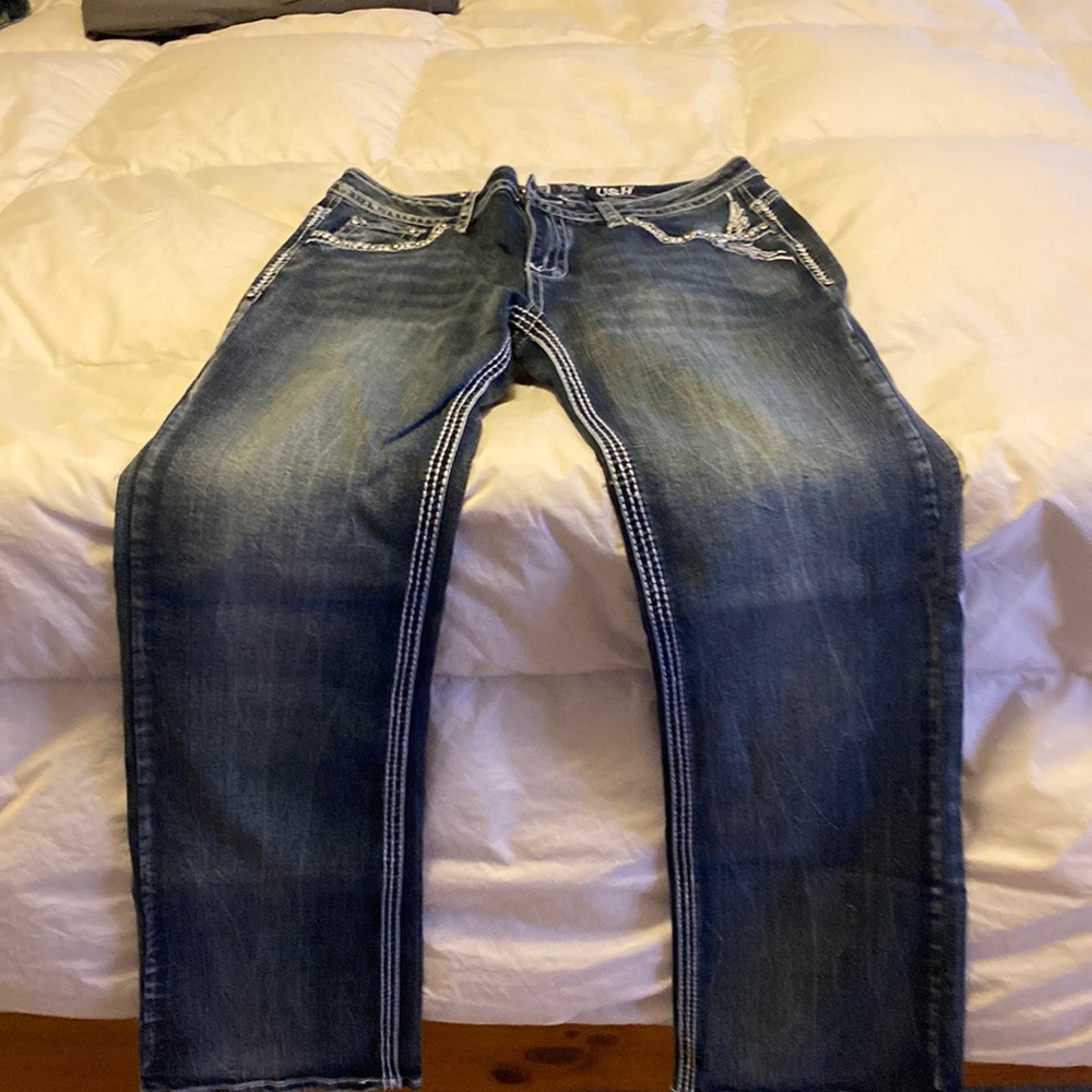Platinum Plush boot cut bling jeans